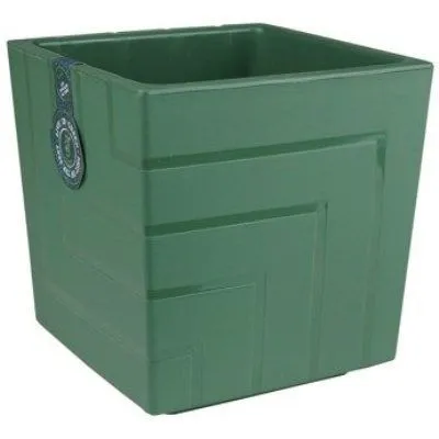 картинка Кашпо пластиковое Квадро, нефритовое, 16х16см, 3,3л; Россия от магазина Флоранж