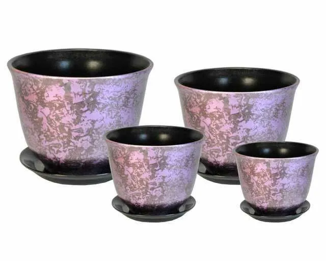 Горшок керамический Гранд Мрамор РС407 (3-й из набора), 19х15,5см, 2,4л; Россия