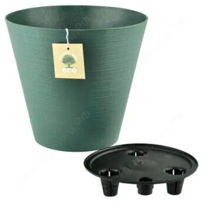 Горшок пластиковый Эко конус, малахитовый, 22,5х20см, 5,2л; Россия