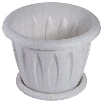 Горшок пластиковый Фелиция, мрамор, 27х20,8см, 6,4л; Россия