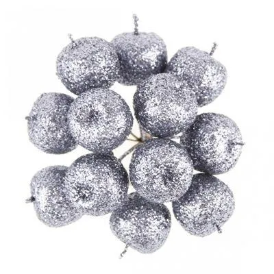 Набор яблок на вставках 12шт., D2,2xL10,5см, темно-серый