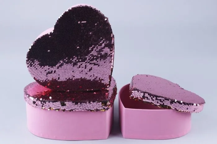 Коробка Сердце 69031 (1-й из набора) 18х14- Н5,5см; Китай