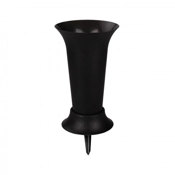 Вазон для цветов пластиковый под срезку, 19х41см, 3л, черный; Альтернатива