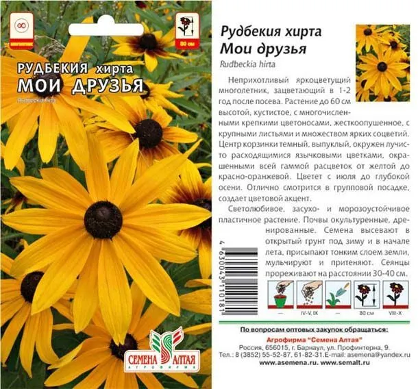 картинка Рудбекия Мои Друзья (цветной пакет) 0,2г; Семена Алтая от магазина Флоранж