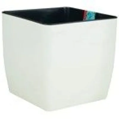 Кашпо пластиковое Квадро, белое, 16*16/h15,5с; /Россия