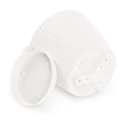 Горшок пластиковый Флис с прикорневым поливом, белый, 11,5х11,5х11,1см, 0,7л; Россия