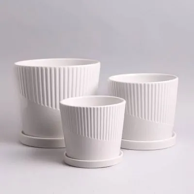 горшок Керамика 99216 №3 из 3-х 21х21см, белый; Китай