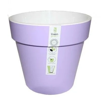 Горшок пластиковый Протея, лаванда-белый, 17,5х16см, 2,3л; Россия
