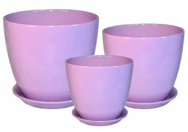 Горшок керамический Бутон глянец 402236 (2-й из набора), 15х15см, 2л; Россия