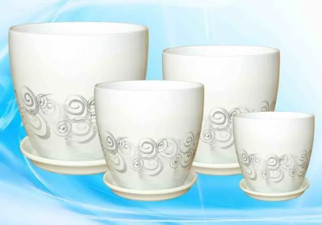 Горшок керамический бутон Эфир 313853 (3-й из набора), 18х18см, 3,8л; Россия