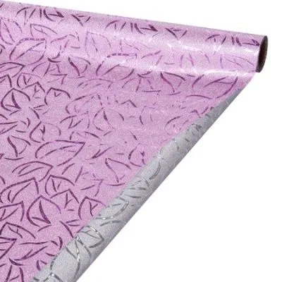 картинка Рулон пленка на металл основе. Листья, розовый, 50см х5м; Китай от магазина Флоранж