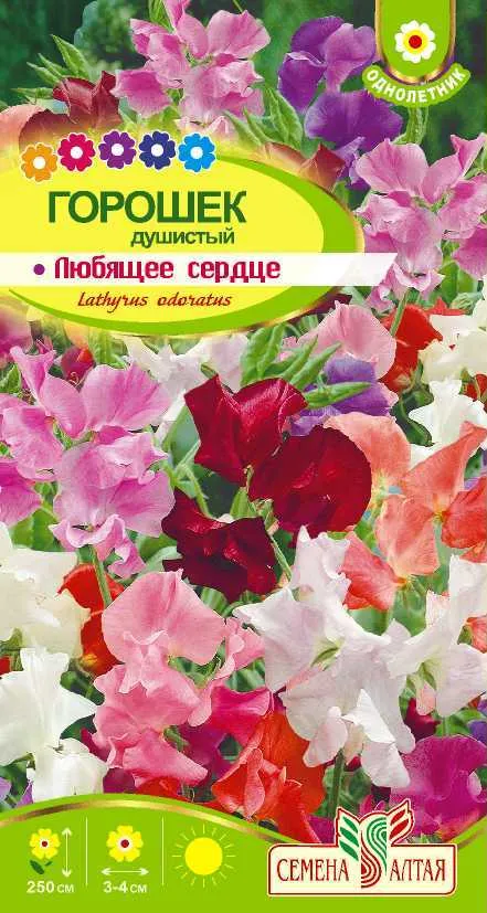 Душистый горошек Любящее сердце (цветной пакет) 0,5г; Семена Алтая