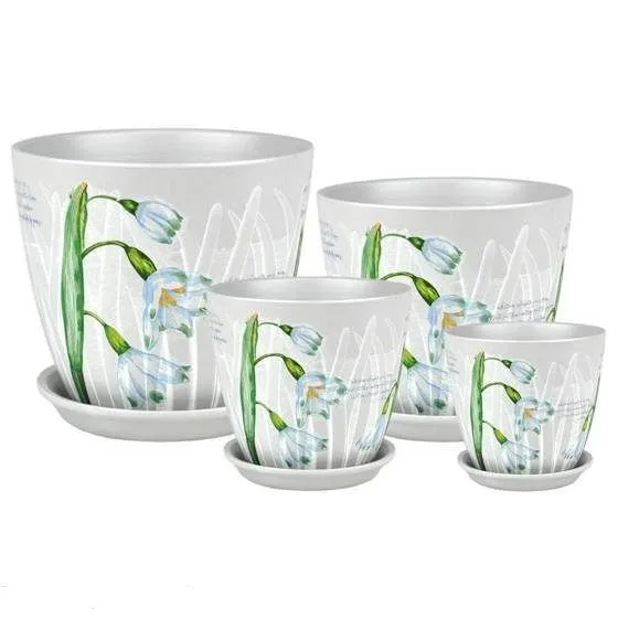 Горшок керамический Бутон Декупаж ДК36 (1-й из набора) 12х12см, 1л; Россия