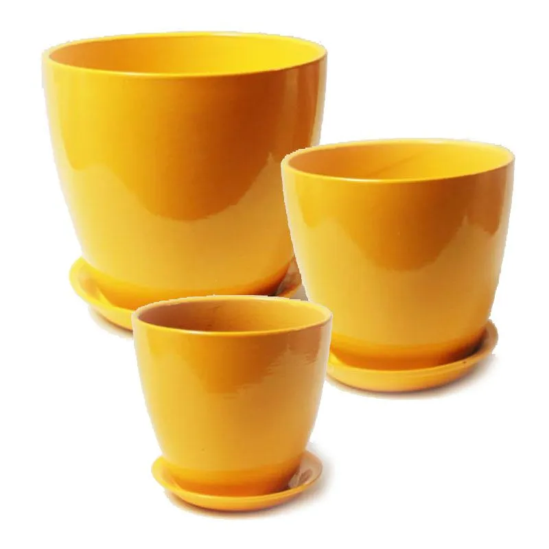 Горшок керамический Бутон глянец 402250 (1-й из набора), 12х12см, 1л; Россия