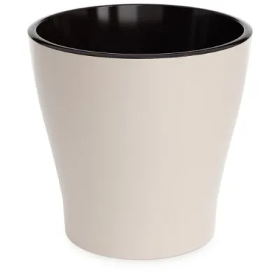 Горшок пластиковый Лея двойной с автополивом, бежевый, 32х32х31см, 17л; Россия