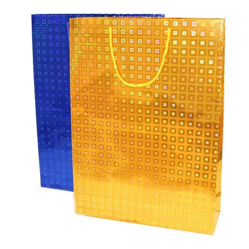 Сумка подарочная голография, 32х42см; Россия