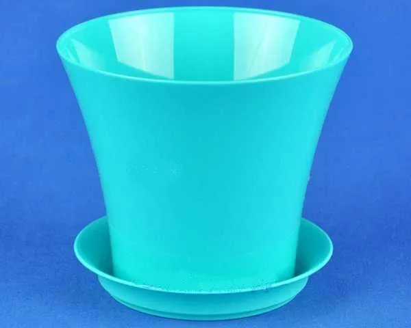 Горшок пластиковый Сити, бирюзовый, 11,5х10см, 0,7л; Россия