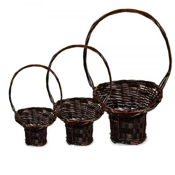 Корзина плетеная 318810 (№2 из 3шт.), (ива), 39x33xH14/53см