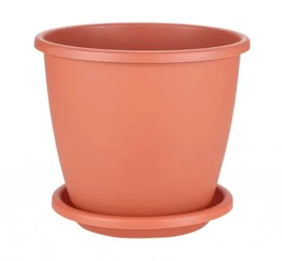 Горшок пластиковый Афина коричневый 29х29х26,5см, 11л; Россия