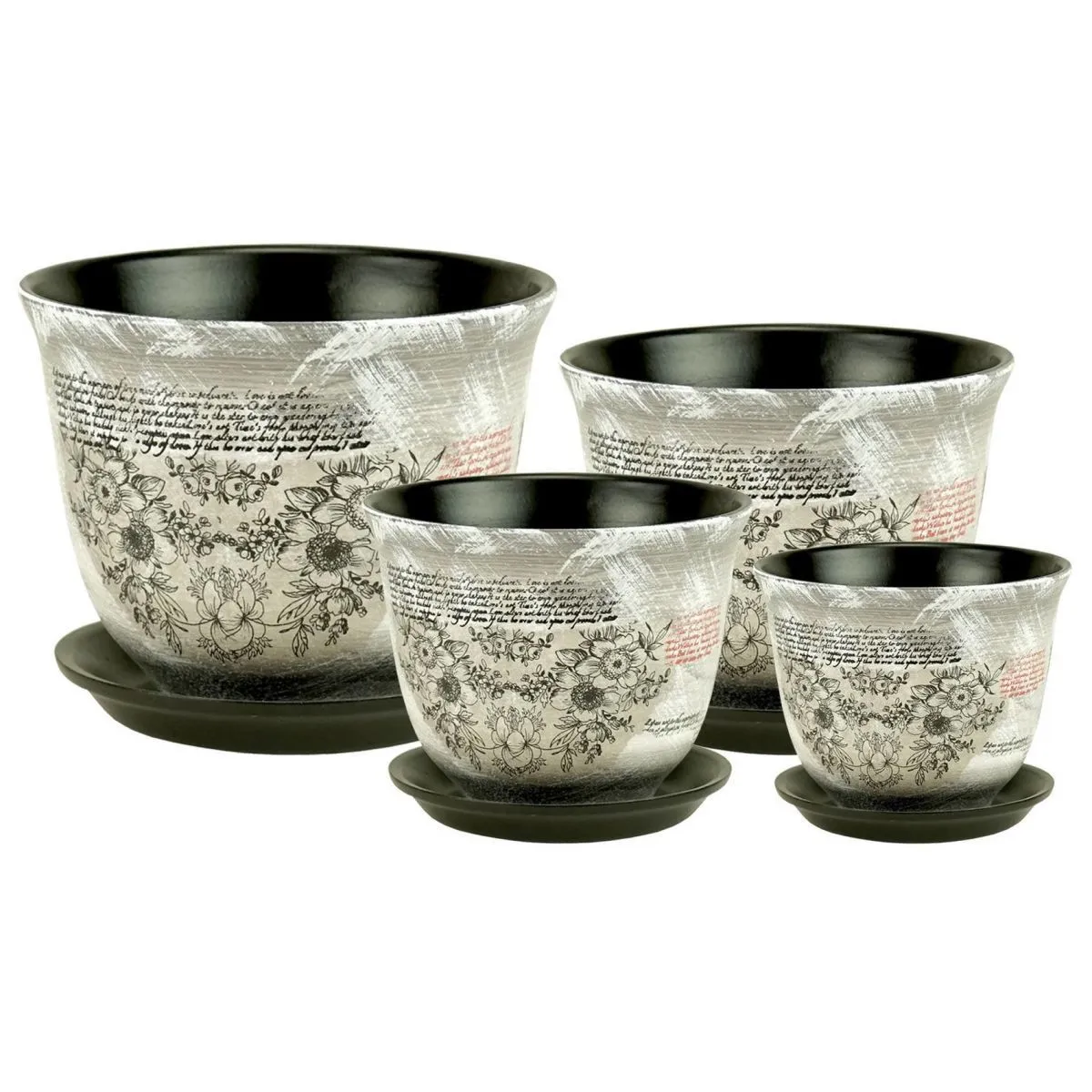 Горшок керамический Гранд Декупаж 433 (3-й из набора), 19х15,5см, 2,4л; Россия