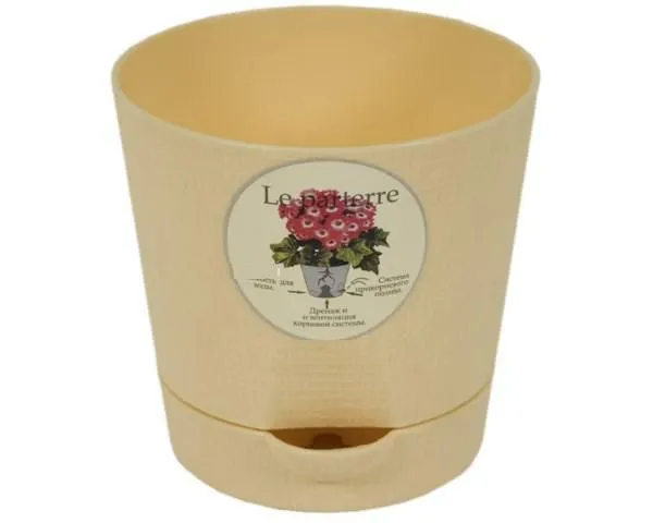 Кашпо пластиковое Классик, бежевое, 0,35л; Россия