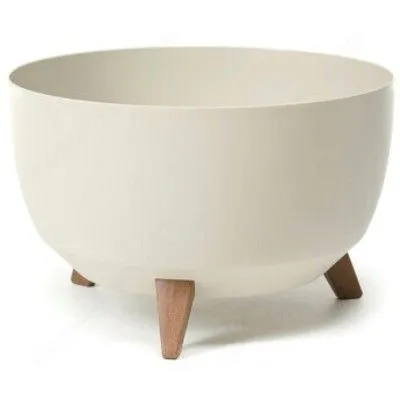 Кашпо пластиковое Roma на ножках, кремовый, 33*h22см, 12,4л; Польша