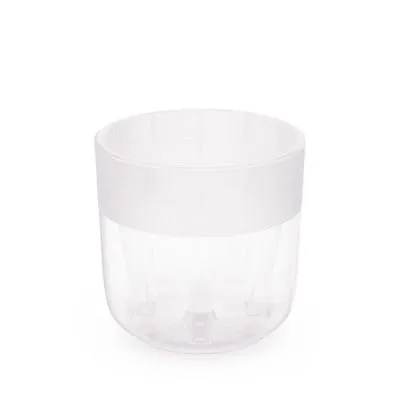 Горшок пластиковый Линель двойной с автополивом, прозрачный, 16х16см, 2,7л; Россия