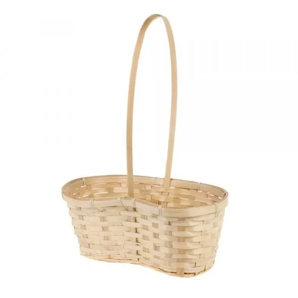Корзина плетеная (бамбук), натуральная, 31х18х17х H12/42см