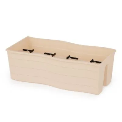 картинка Кашпо пластиковое на перила большое, 58,5х28х20см, 20л, бежевое; Россия от магазина Флоранж