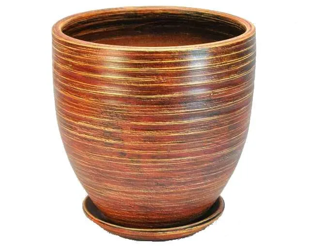 картинка Горшок керамический Эко, вишневый, 30х34см, 14л; Россия от магазина Флоранж