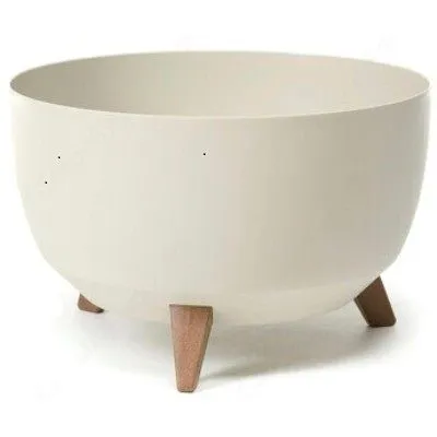 Кашпо пластиковое Roma на ножках, кремовый, 29хh23см, 9,3л; Польша