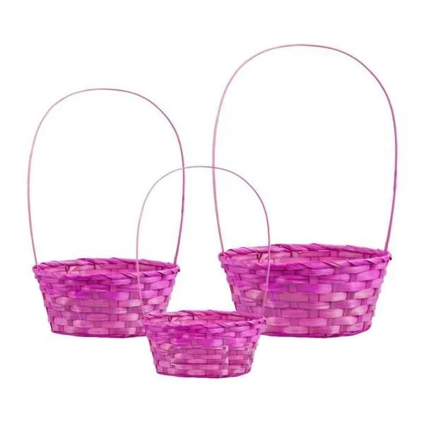 Корзина плетеная 885795 (№3 из 3шт.), (бамбук), 27х21xH10/38см