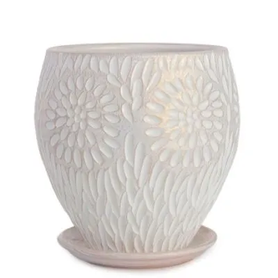 Горшок Астра конус 1 18х19,5см, 3,4л, бел/жемчуг; Россия