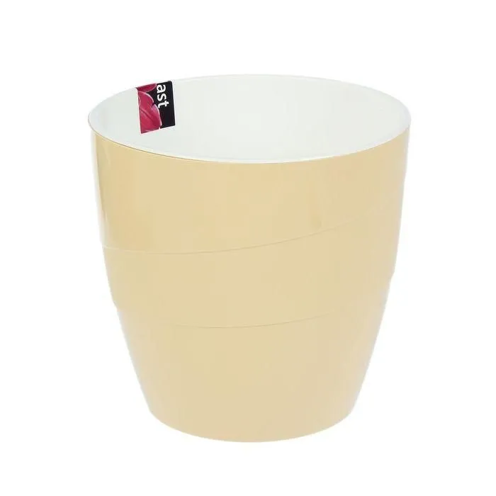 Горшок пластиковый Грация, кремовый, 2,8л; Россия