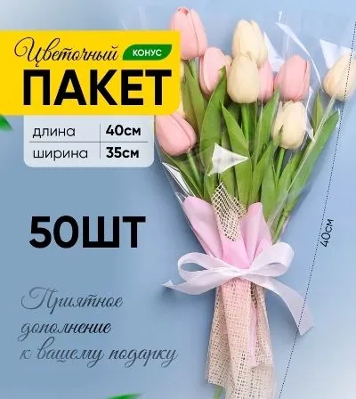 Пакет Сюрприз конус пленка, 35см/40см; Россия