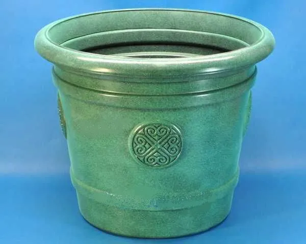 Кашпо пластиковое Medallion, малахитовое, 50х40см, 40л; Польша