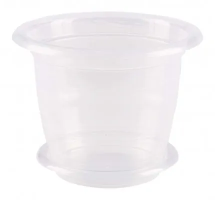 Горшок пластиковый для орхидей, прозрачный, 15,5х15,5х12,3см, 1л; Россия