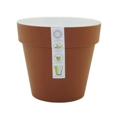 Горшок пластиковый Протея, шоколадно-белый, 17,5х16см, 2,3л; Россия