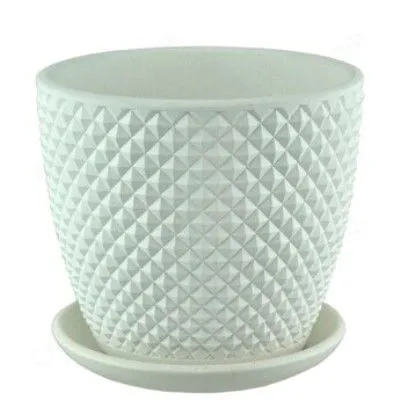 Горшок керамический бутон Грань 646142 (2-й из набора), 14х13см, 1,3л; Россия