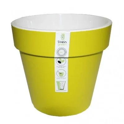 Горшок пластиковый Протея, фисташково-белый, 17,5х16см, 2,3л; Россия