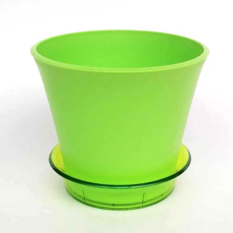 Горшок пластиковый Лотос, лайм, 2,5 л; Россия