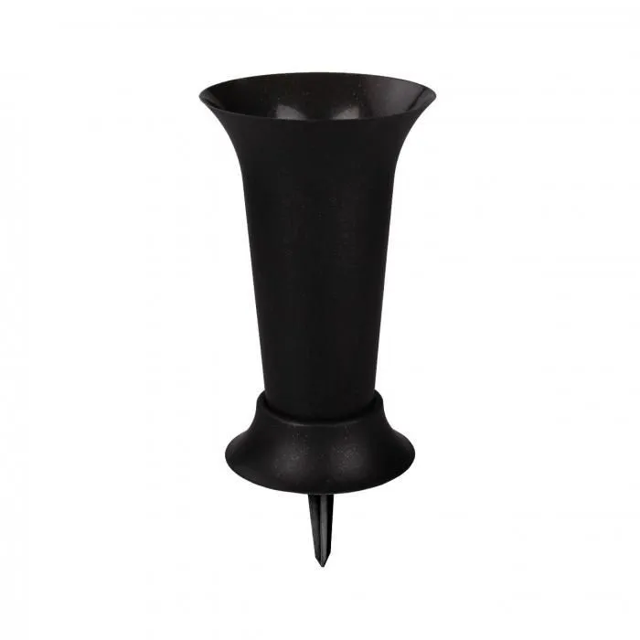 Вазон для цветов пластиковый под срезку, 19х41см, 3л, черный; Альтернатива