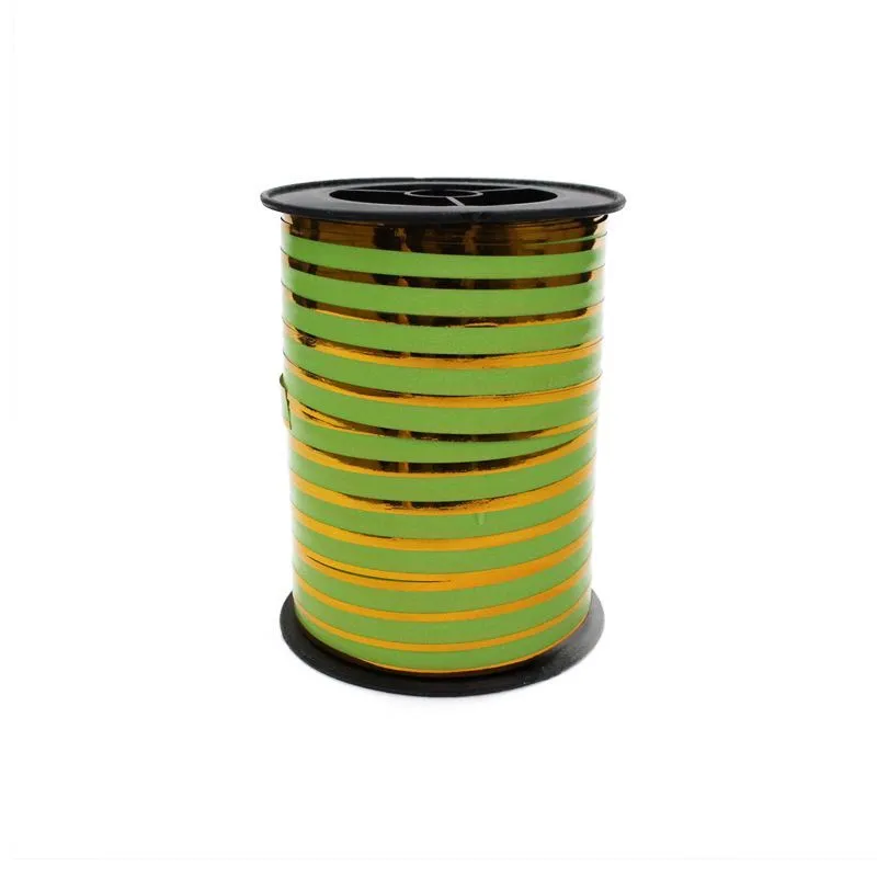 Лента в бобине пластик с золотой полоской, 1смх100м; Польша