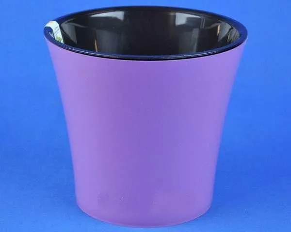 Кашпо пластиковое Арте, аметистово-черное, 19,5х17,5см, 3,5л; Россия