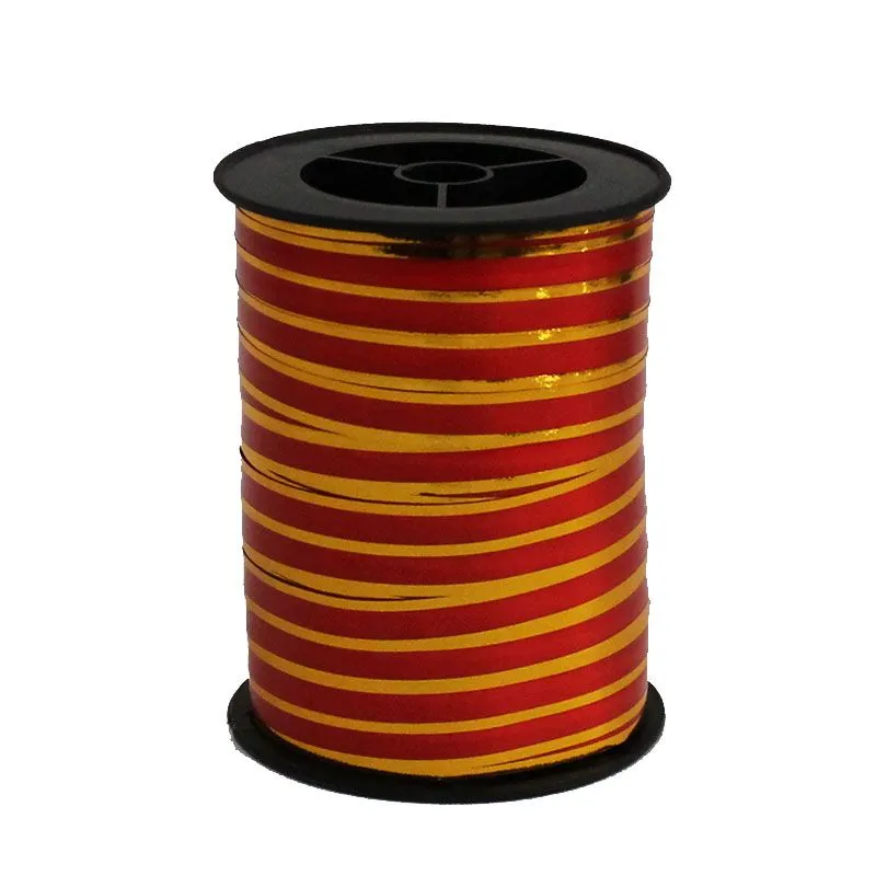 Лента в бобине пластик с золотой полоской, 1смх100м; Польша