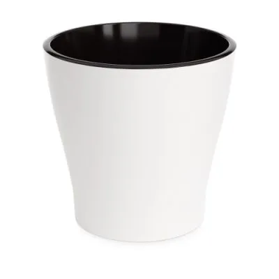 Горшок пластиковый Лея двойной с автополивом, белый, 27х27х26см, 10л; Россия