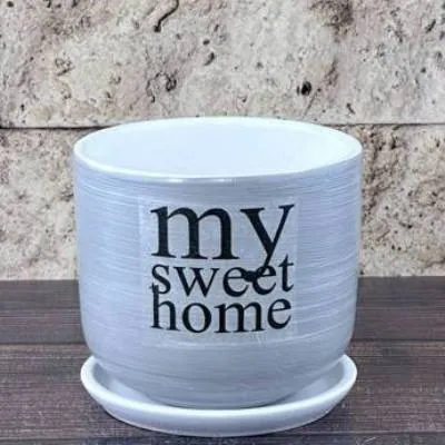 Горшок керамический цилиндр Милый дом 12х10,5см, 0,8л,  Россия