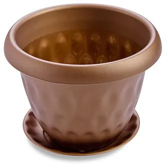 Горшок пластиковый Розетта золото, 40х31,1см, 21л; Россия