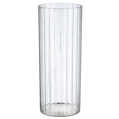 Вазон пластик Round relief, D12xH30 см, прозрачный