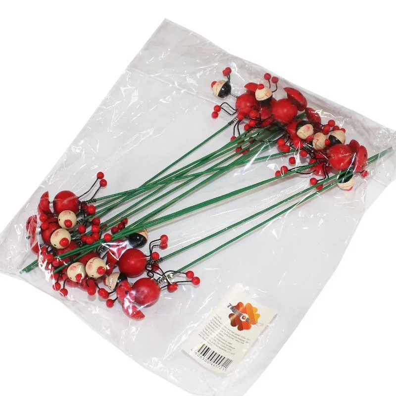 Набор вставок Божья коровка на пружине, 25см, (12шт.)